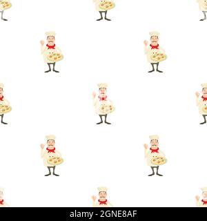 Italia Chef pattern texture sfondo senza cuciture ripetizione carta da parati vettore geometrico Illustrazione Vettoriale