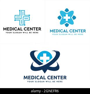 Health Cross Medical Center logo design Illustrazione Vettoriale