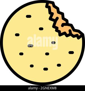 Icona vegana falafel. Contorno vegano falafel vettore icona colore piatto isolato Illustrazione Vettoriale