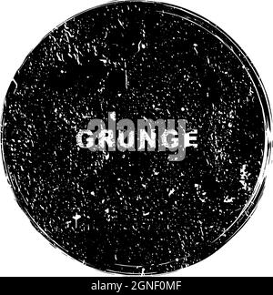 Grunge graffio timbro. Forma circolare vettoriale. Texture di distress. Forma bianca polverosa per striscioni, logo, insegne, icone, badge, emblemi, etichette Illustrazione Vettoriale