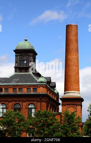 Dettaglio di parte di Eastern Avenue Sewage Pumping Station, Harbour East / Inner Harbor, Baltimora, Maryland, USA Foto Stock