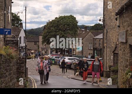 Garrs Lane verso la piazza Grassington Wharfedale Craven Yorkshire Dales NP Foto Stock