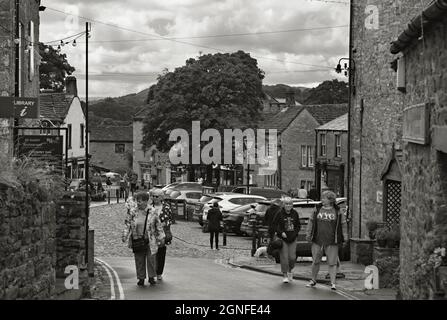 Garrs Lane verso la piazza Grassington Wharfedale Craven Yorkshire Dales NP Foto Stock