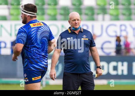 Treviso, Italia. 25 Settembre 2021. John Dobson durante Benetton Rugby vs DHL Stormers, United Rugby Championship Match a Treviso, Italy, September 25 2021 Credit: Independent Photo Agency/Alamy Live News Foto Stock