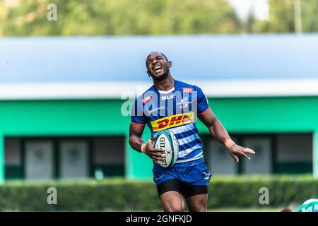 Treviso, Italia. 25 Settembre 2021. Sergeal Petersen (DHL Stormers) durante Benetton Rugby vs DHL Stormers, United Rugby Championship match a Treviso, Italia, Settembre 25 2021 credito: Independent Photo Agency/Alamy Live News Foto Stock