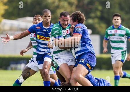 Treviso, Italia. 25 Settembre 2021. Marco Zanon durante il Benetton Rugby vs DHL Stormers, United Rugby Championship match a Treviso, Italy, September 25 2021 Credit: Independent Photo Agency/Alamy Live News Foto Stock