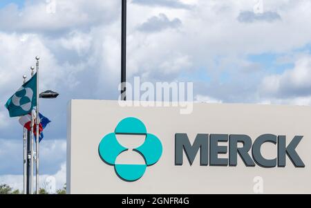 Kirkland, Quebec, Canada - 3 settembre 2021: Sede principale di Merck Canada a Kirkland, Quebec, Canada. Foto Stock