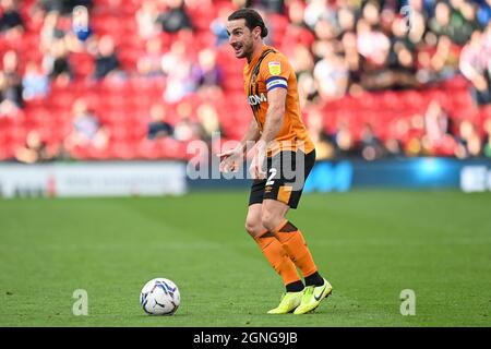 Lewie Coyle #2 di Hull City in azione durante il gioco Foto Stock