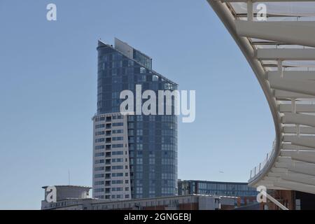 Vista di 1 Gunwharf Quays a Portsmouth Regno Unito. Foto Stock