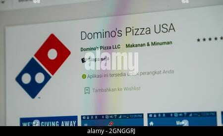 Jakarta, Indonesia-17 settembre 2021: Domino's Pizza USA Mobile Apps Sito web sullo schermo il 17 settembre 2021. A Jakarta Indonesia. Foto Stock