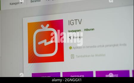 Jakarta, Indonesia-17 settembre 2021: IGTV mobile Apps Sito web sullo schermo il 17 settembre 2021. A Jakarta Indonesia. Foto Stock