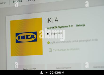 Jakarta, Indonesia-17 settembre 2021: IKEA Mobile Apps Sito web sullo schermo il 17 settembre 2021. A Jakarta Indonesia. Foto Stock