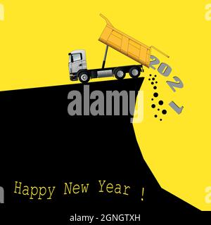 Biglietto di auguri felice anno nuovo 2022. Illustrazione Vettoriale