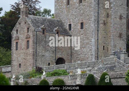 15th Century Tower House of Drummond Castle, Crieff, Perthshire, 2021 Foto Stock