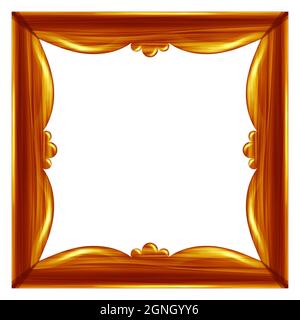 Bella cornice in legno con design antico Foto Stock