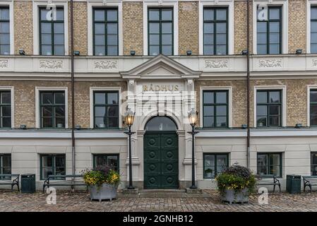 Ingresso al municipio di Lund, Svezia, 11 settembre 2021 Foto Stock