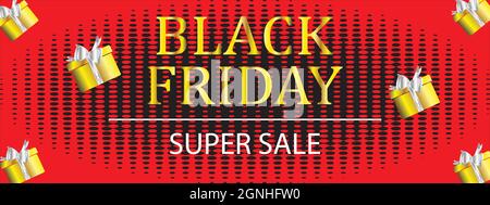 Illustrazione vettoriale del banner di vendita del Black Friday Illustrazione Vettoriale