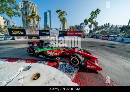 Long Beach, California, Stati Uniti. 25 Settembre 2021. OLIVER ASKEW (45) degli Stati Uniti pratica per l'Acura Grand Prix di Long Beach alle strade di Long Beach a Long Beach, California. (Credit Image: © Walter G Arce Sr Grindstone medi/ASP via ZUMA Press Wire) Foto Stock