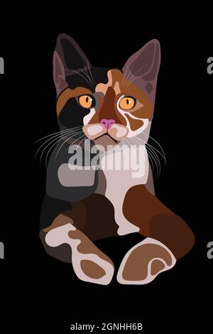 Carino illustrazione vettoriale gatto Illustrazione Vettoriale