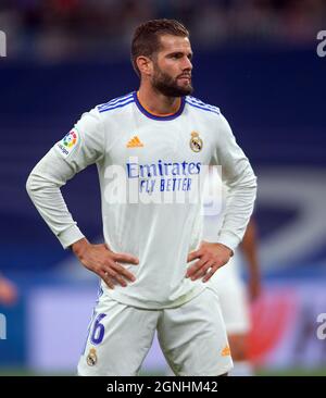 Estadio Santiagp Bernabeu, Madrid, Spagna. 25 Settembre 2021. Men's la Liga, Real Madrid CF versus Villarreal CF; Nacho del Real Madrid durante il secondo tempo credito: Action Plus Sports/Alamy Live News Foto Stock