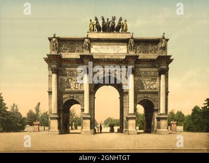 Arc de Triomphe, du Carrousel, Parigi, Francia ca 1890-1900 Foto Stock