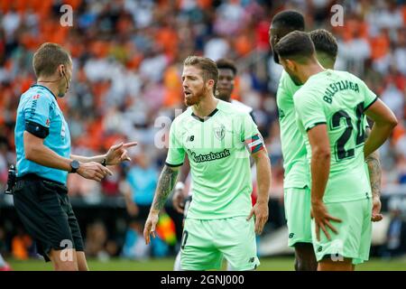 Iker Muniain del Club Atletico durante la partita de la Liga tra Valencia CF e Athletic Club allo Stadio Mestalla di Valencia, Spagna. Foto Stock