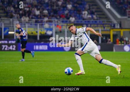 Josip Ilicic (Atalanta BC) durante il campionato italiano Serie A football match tra FC Internazionale e Atalanta Bergame il 25 settembre 2021 allo stadio Giuseppe Meazza di Milano - Foto: Alessio Morgese/DPPI/LiveMedia Foto Stock