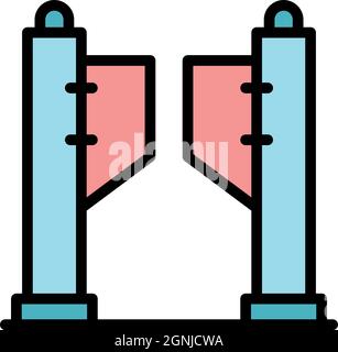 Icona porta di pagamento. Contorno vettore pay gate icona colore piatto isolato Illustrazione Vettoriale