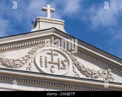 Saint Yves cappella facciata particolare, Vannes, Morbihan, Bretagna, Francia. Foto Stock