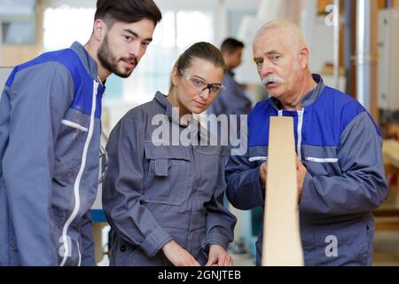 ritratto di falegname di legno di misura Foto Stock