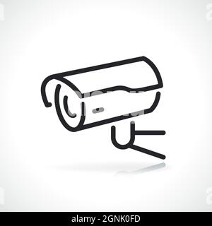icona a linea sottile per videosorveglianza o tvcc Illustrazione Vettoriale