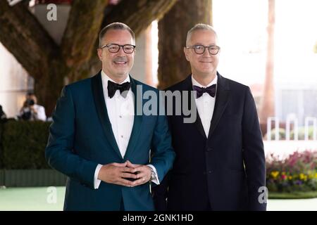 Direttore e presidente dell'Academy Museum of Motion Pictures Bill Kramer e David Rubin partecipano all'Academy Museum of Motion Pictures apertura Gala al Academy Museum of Motion Pictures il 25 settembre 2021 a Los Angeles, California (Foto di Brian Feinzimer/Sipa USA) Credit: Sipa USA/Alamy Live News Foto Stock