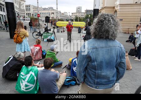L'illustrazione mostra l'aumento della manifestazione sul clima a Bruxelles domenica 26 settembre 2021. FOTO DI BELGA NICOLAS MAETERLINCK Foto Stock