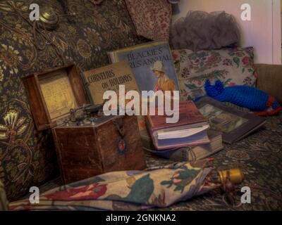 Interni in caravan vintage Foto Stock