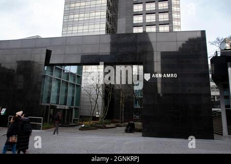 Ingresso sede ABN AMRO ad Amsterdma Paesi Bassi 2019 Foto Stock