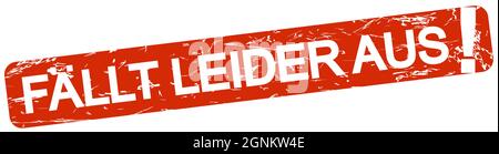 Indicatore in gomma vettoriale EPS colorato in rosso con testo annullato (testo in tedesco) Illustrazione Vettoriale