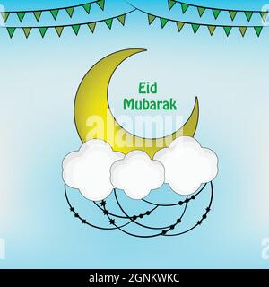 EID Mussulmani Festival sfondo Illustrazione Vettoriale