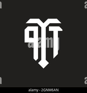 Logo QK con schermo bianco arancione modello isolato su sfondo nero Illustrazione Vettoriale