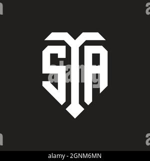 Logo SS con schermo bianco arancione modello isolato su sfondo nero Illustrazione Vettoriale