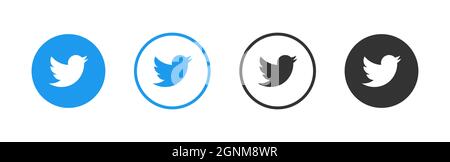 Raccolta del logo dei social media più diffusi. Icone dei social media. Insieme realistico. Illustrazione vettoriale Illustrazione Vettoriale