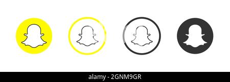 Raccolta del logo dei social media più diffusi. Icone dei social media. Insieme realistico. Illustrazione vettoriale Illustrazione Vettoriale