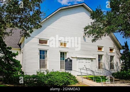 Danevang Community Hall (Danevang Forsamlingshus) è raffigurato, 3 settembre 2017, a Danevang, Texas. La sala comune è stata costruita nel 1895. Foto Stock