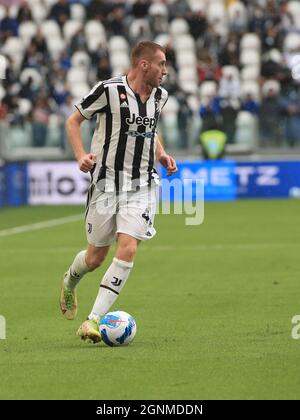 Torino, Italia. 26 settembre 2021. Dejan Kulusevski (Juventus FC) durante la Juventus FC vs UC Sampdoria, calcio italiano Serie A a a Torino, Italia, settembre 26 2021 Credit: Independent Photo Agency/Alamy Live News Foto Stock