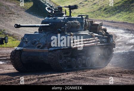 M4A3E8 (76) Sherman Tank Fury, Bovington Tank Museum, Dorset, Inghilterra Foto Stock