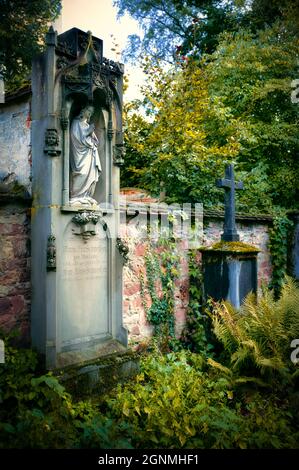 Vecchio cimitero Friedhof Ravensburg e Friburgo Germania Foto Stock