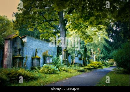 Vecchio cimitero Friedhof Ravensburg e Friburgo Germania Foto Stock