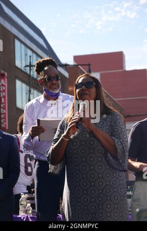 Il procuratore generale di New York Letitia James alla seconda battaglia annuale delle band HBCU di Robert Cornegy Jr Foto Stock