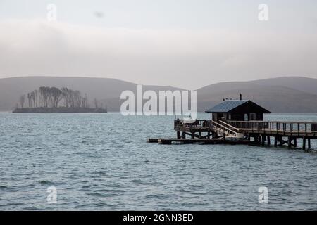 Lago sulla baia di Tomales a Marshall, California Foto Stock