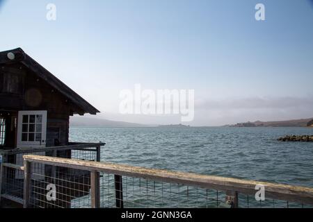 Lago sulla baia di Tomales a Marshall, California Foto Stock