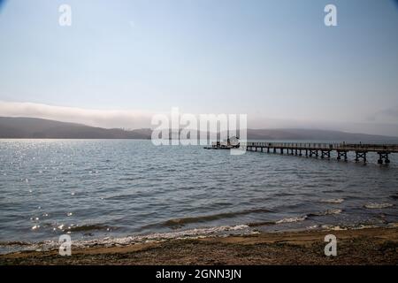 Lago sulla baia di Tomales a Marshall, California Foto Stock